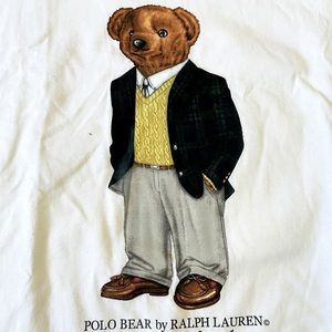 White Ralph Lauren Polo Bear T-Shirt Small